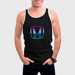 Майка-безрукавка мужская Honda neon logo, цвет: 3D-белый — фото 2