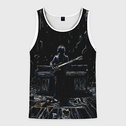 Мужская майка без рукавов Разноцветный силуэт музыканта