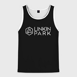 Майка-безрукавка мужская Linkin parrk logo chester, цвет: 3D-белый