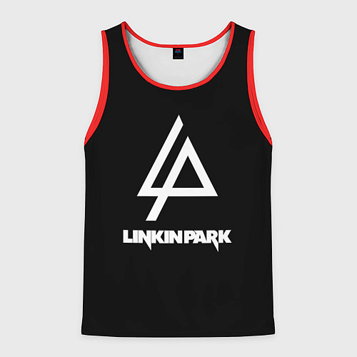 Мужская майка без рукавов Linkin park logo brend music / 3D-Красный – фото 1