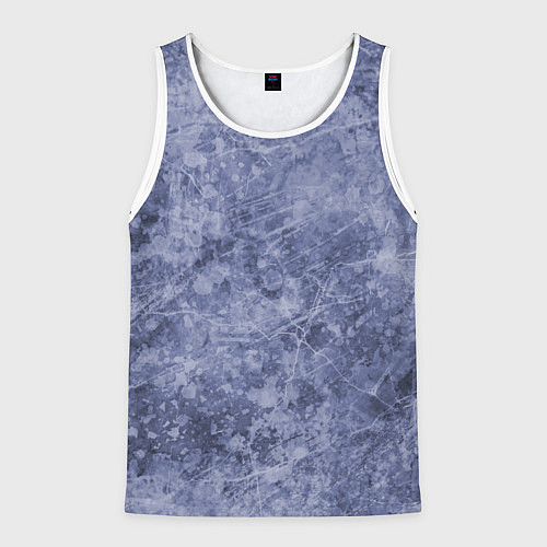 Мужская майка без рукавов Абстракция - синий лёд / 3D-Белый – фото 1