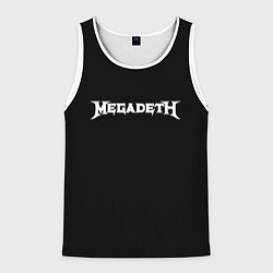 Майка-безрукавка мужская Megadeth logo white, цвет: 3D-белый