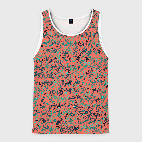 Мужская майка без рукавов Розово-бирюзовый абстрактный / 3D-Белый – фото 1