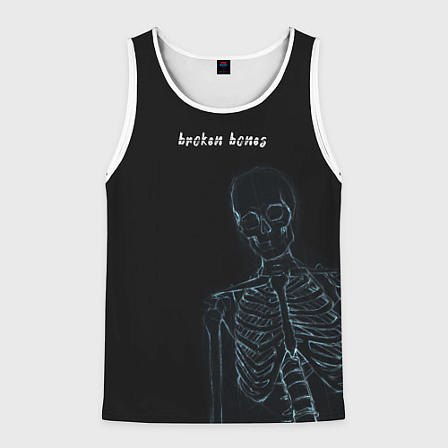 Мужская майка без рукавов Broken bones / 3D-Белый – фото 1