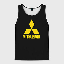 Майка-безрукавка мужская Mitsubishi logo yelow, цвет: 3D-черный