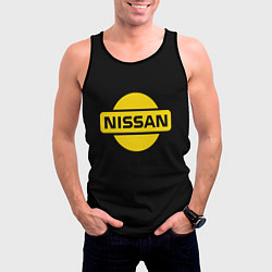 Майка-безрукавка мужская Nissan yellow logo, цвет: 3D-черный — фото 2