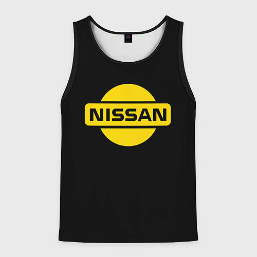 Мужская майка без рукавов Nissan yellow logo / 3D-Черный – фото 1