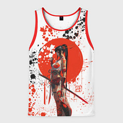 Майка-безрукавка мужская Женщина самурай, цвет: 3D-красный