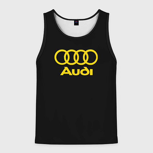 Мужская майка без рукавов Audi logo yellow / 3D-Черный – фото 1