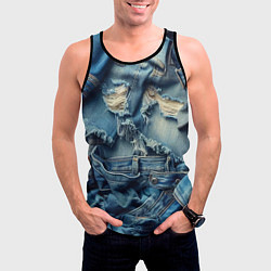 Майка-безрукавка мужская Denim rags - fashion trend, цвет: 3D-черный — фото 2