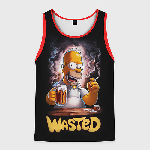 Мужская майка без рукавов Homer - wasted / 3D-Красный – фото 1