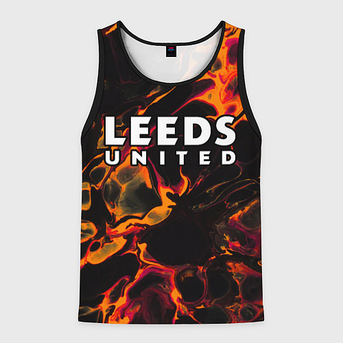 Мужская майка без рукавов Leeds United red lava / 3D-Черный – фото 1