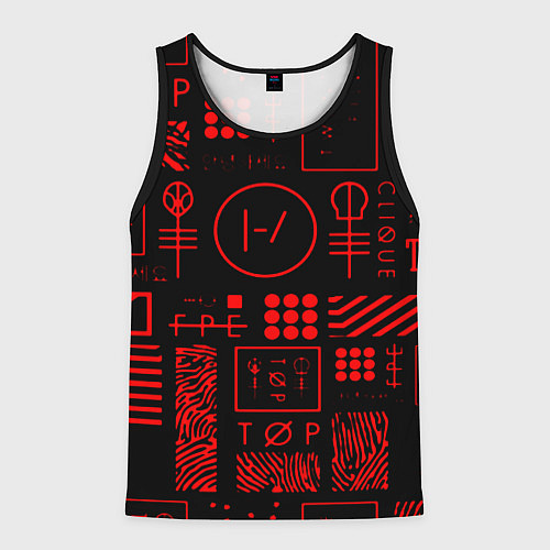 Мужская майка без рукавов Twenty one pilots pattern rock / 3D-Черный – фото 1