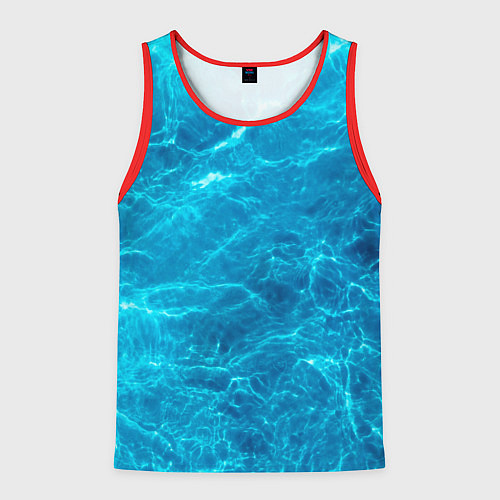 Мужская майка без рукавов Водная текстура / 3D-Красный – фото 1
