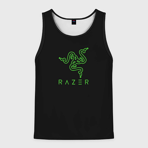 Мужская майка без рукавов Razer logo brend / 3D-Черный – фото 1