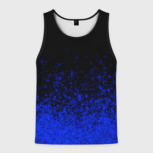 Мужская майка без рукавов Чёрный и ультрамарин абстрактный / 3D-Черный – фото 1