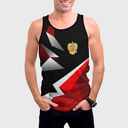 Майка-безрукавка мужская Russia uniform - красный и черный, цвет: 3D-черный — фото 2