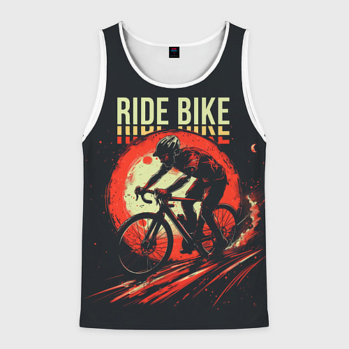 Мужская майка без рукавов Ride bike / 3D-Белый – фото 1