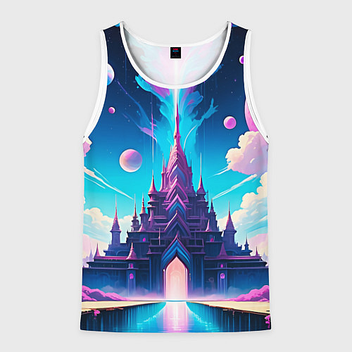 Мужская майка без рукавов Сказочный город - пейзаж / 3D-Белый – фото 1