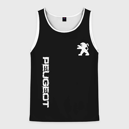 Мужская майка без рукавов Peugeot logo white / 3D-Белый – фото 1