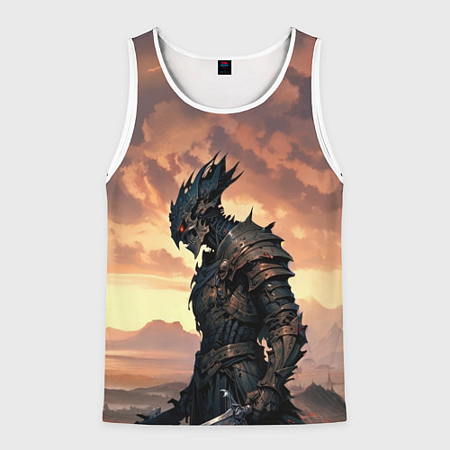 Мужская майка без рукавов Боевая нежить на закате дня / 3D-Белый – фото 1