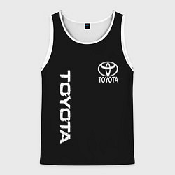 Майка-безрукавка мужская Toyota logo white steel, цвет: 3D-белый