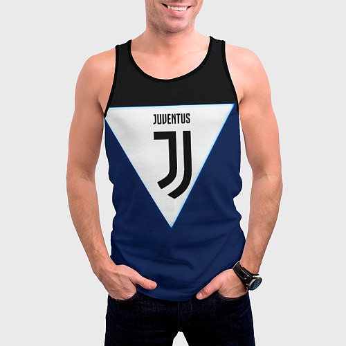 Мужская майка без рукавов Juventus sport geometry color / 3D-Черный – фото 3