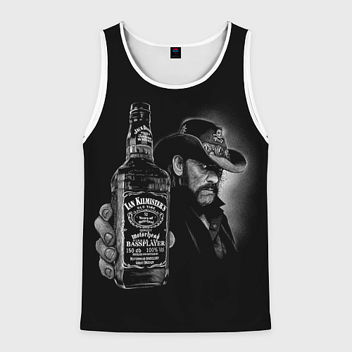 Мужская майка без рукавов Motorhead - Ian Kilmister whiskey / 3D-Белый – фото 1