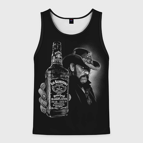 Мужская майка без рукавов Motorhead - Ian Kilmister whiskey / 3D-Черный – фото 1