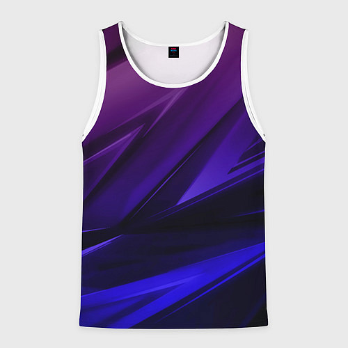 Мужская майка без рукавов Абстракция из градиента и линий / 3D-Белый – фото 1