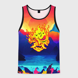 Мужская майка без рукавов Samurai fire logo japan