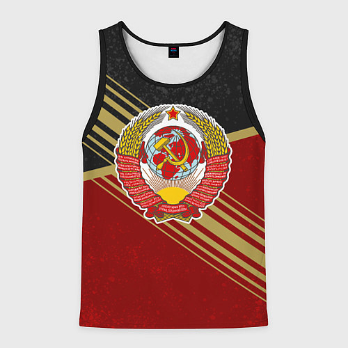 Мужская майка без рукавов Советский - Герб СССР / 3D-Черный – фото 1