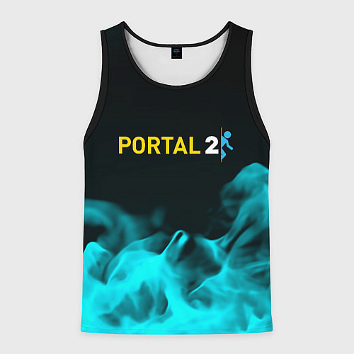 Мужская майка без рукавов Portal fire blue / 3D-Черный – фото 1