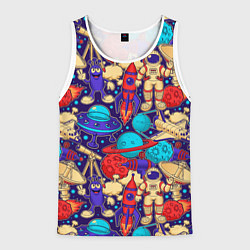 Мужская майка без рукавов Космические мультяшные персонажи