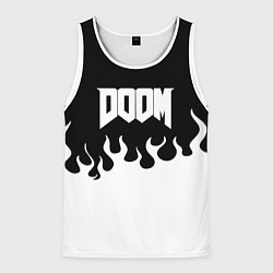 Мужская майка без рукавов Doom fire white