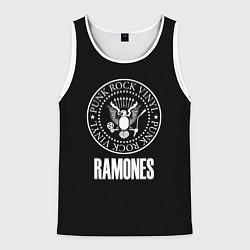 Майка-безрукавка мужская Ramones rock logo, цвет: 3D-белый