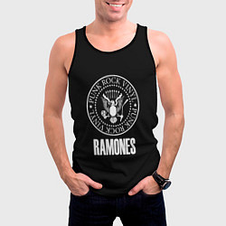 Майка-безрукавка мужская Ramones rock logo, цвет: 3D-черный — фото 2