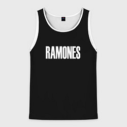 Майка-безрукавка мужская Ramones white logo, цвет: 3D-белый