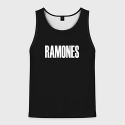 Майка-безрукавка мужская Ramones white logo, цвет: 3D-черный