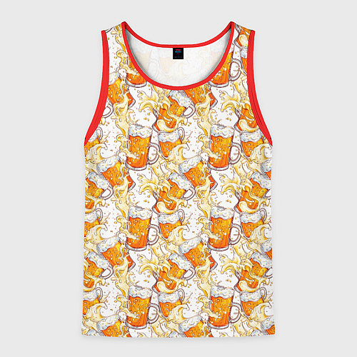 Мужская майка без рукавов Кружки с пивом / 3D-Красный – фото 1