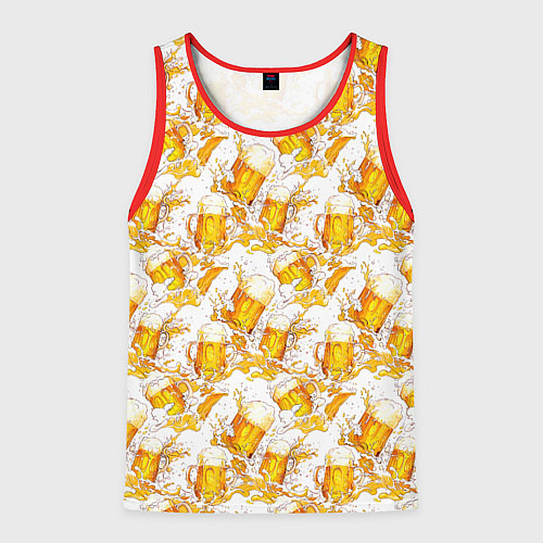 Мужская майка без рукавов Много пива / 3D-Красный – фото 1