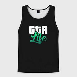 Майка-безрукавка мужская GTA life logo, цвет: 3D-черный