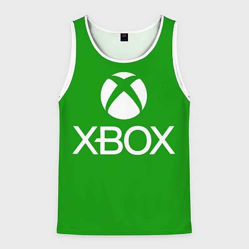 Мужская майка без рукавов X-box logo green / 3D-Белый – фото 1