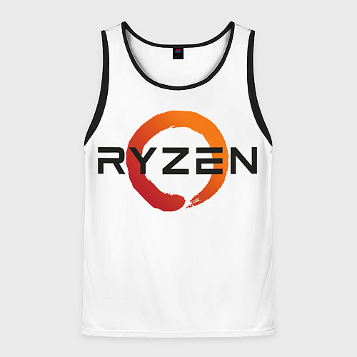 Мужская майка без рукавов AMD ryzen logo white / 3D-Черный – фото 1