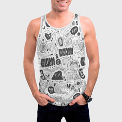 Майка-безрукавка мужская Мрак и обречённость - приведения: паттерн, цвет: 3D-белый — фото 2