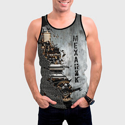 Майка-безрукавка мужская Механик железный, цвет: 3D-черный — фото 2
