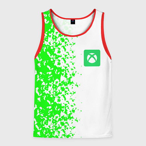 Мужская майка без рукавов Xbox кислотные зеленые краски / 3D-Красный – фото 1