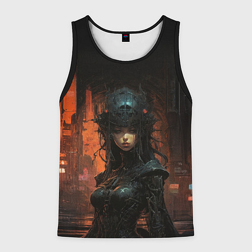 Мужская майка без рукавов Кибернетическая хозяйка подземелья / 3D-Черный – фото 1