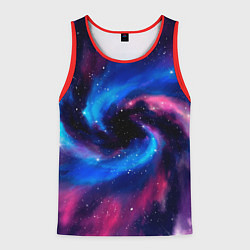 Мужская майка без рукавов Космическая туманность-спираль и звёзды