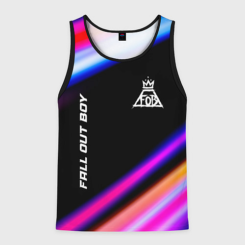 Мужская майка без рукавов Fall Out Boy neon rock lights / 3D-Черный – фото 1